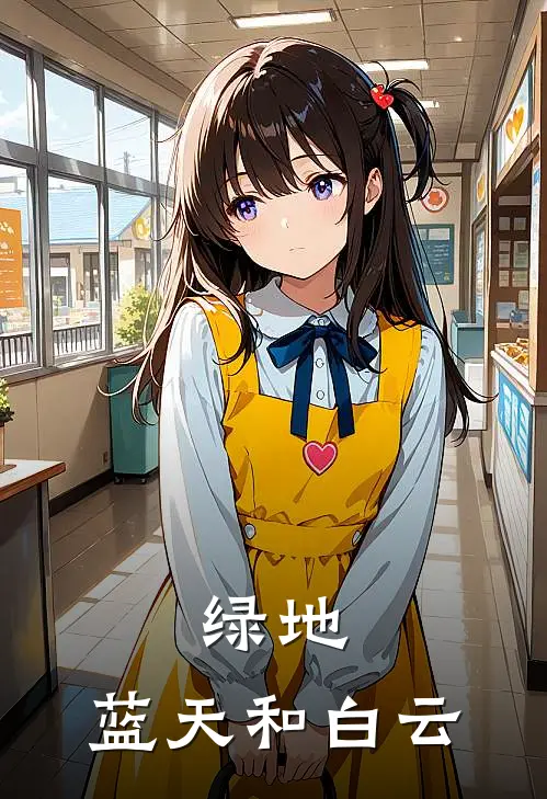 绿地，蓝天和白云